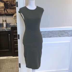 Midi olive green dress.